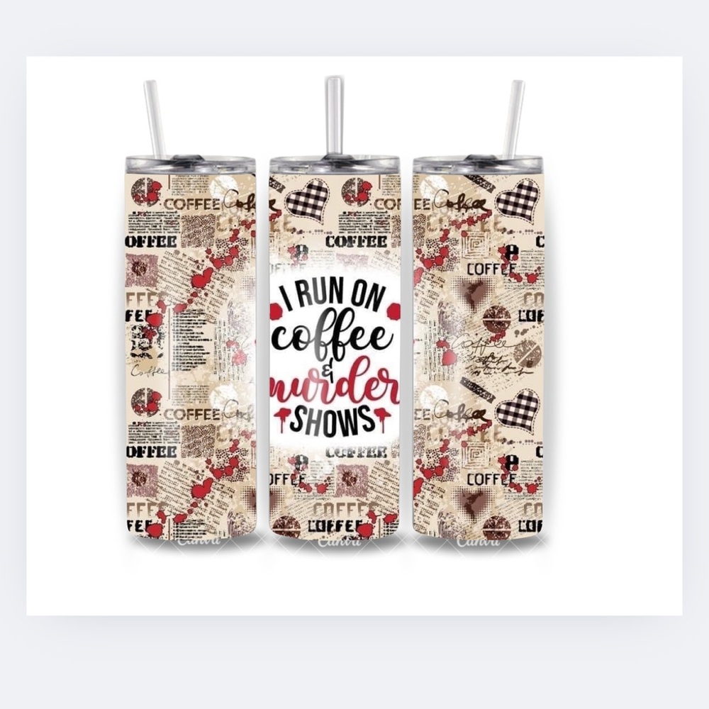 Coffee and Murder Shows Tumbler 20oz Stainless Steel One Tumbler Only
